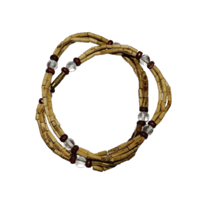 Tulsi Kanthi Mala – One Round with Red Accent Beads