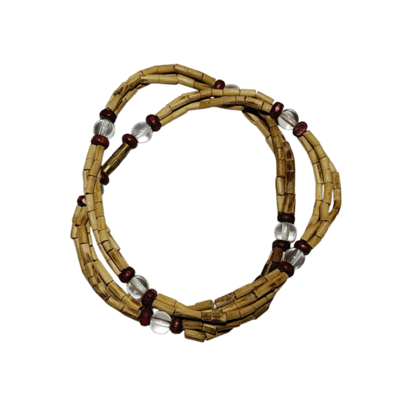 Tulsi Kanthi Mala – One Round with Red Accent Beads