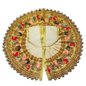 Golden Zari Embroidered Laddu Gopal Dress- All Size