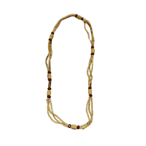 Tulsi Kanthi Mala – One Round with Red Accent Beads