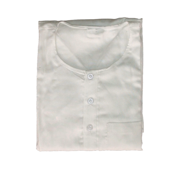Jute Plain White Kurta – Men's Devotional Wear