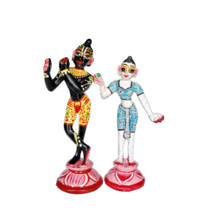 Radha Krishna Idol set Full Painted Brass Statue-6 Inch