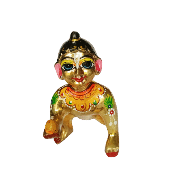 Laddu Gopal Idol – Size 6 with Cute Face (Handcrafted Brass)