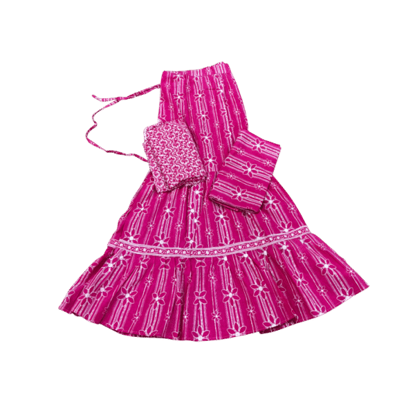 Vraja Vaani Gopi Dress Set – Free Size (Pink)