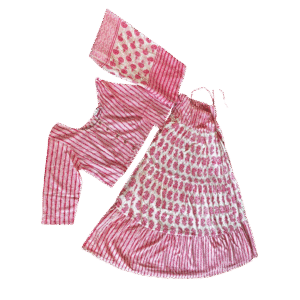Cotton Gopi Dress – Pink (Free Size, Design May Vary)