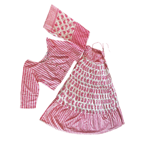 Cotton Gopi Dress – Pink (Free Size, Design May Vary)